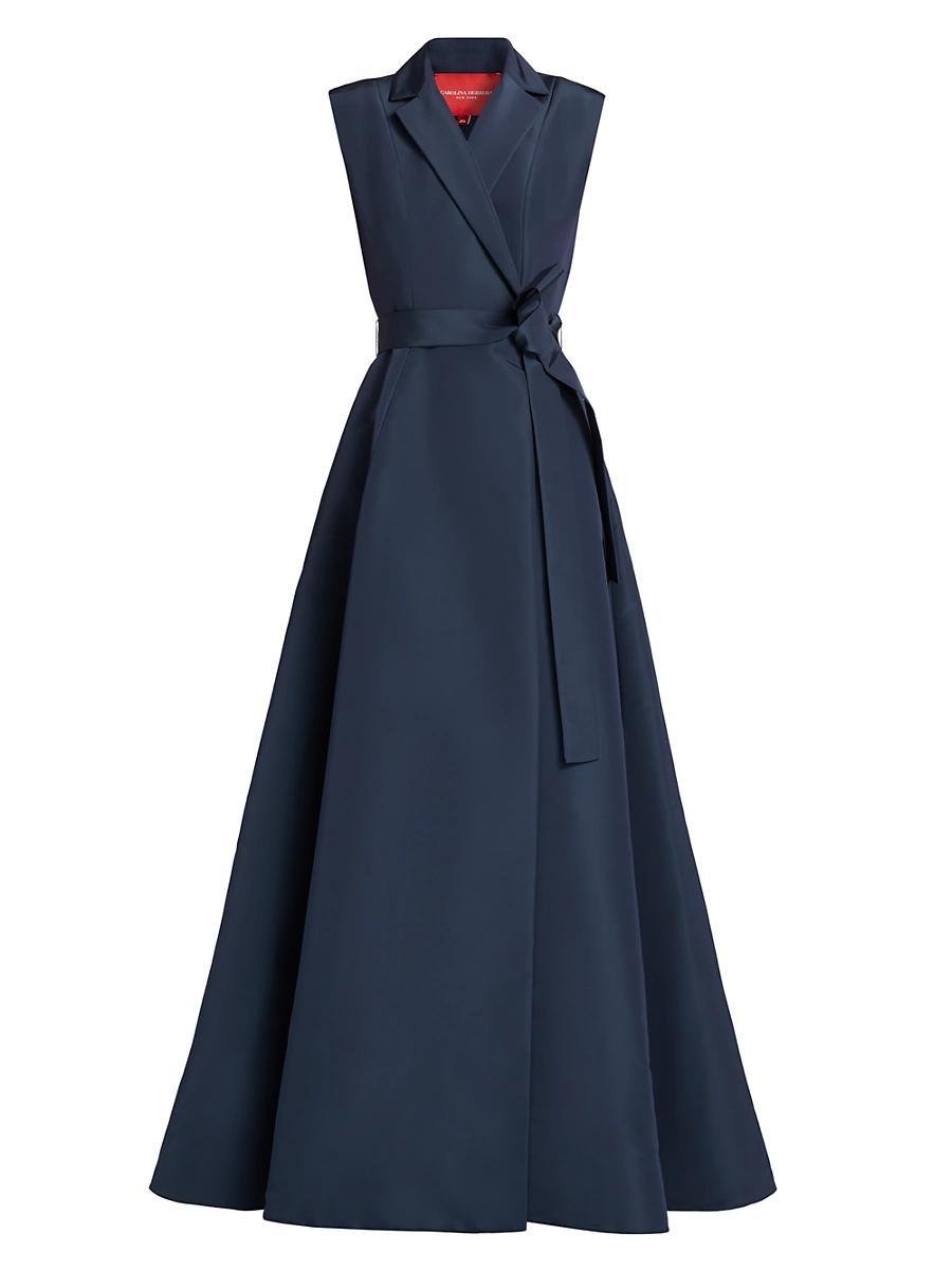 Womens Sleeveless Silk Trench Gown Product Image