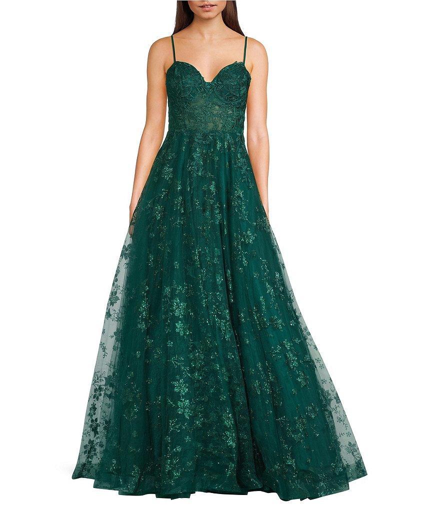 B. Darlin Sweetheart Neck Spaghetti Strap Ballgown Product Image