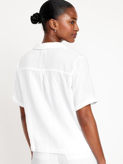 Crinkle Gauze Button-Down Shirt Product Image