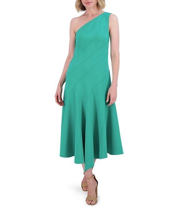 Vince Camuto One Shoulder Fit and Flare Midi Dress Product Image