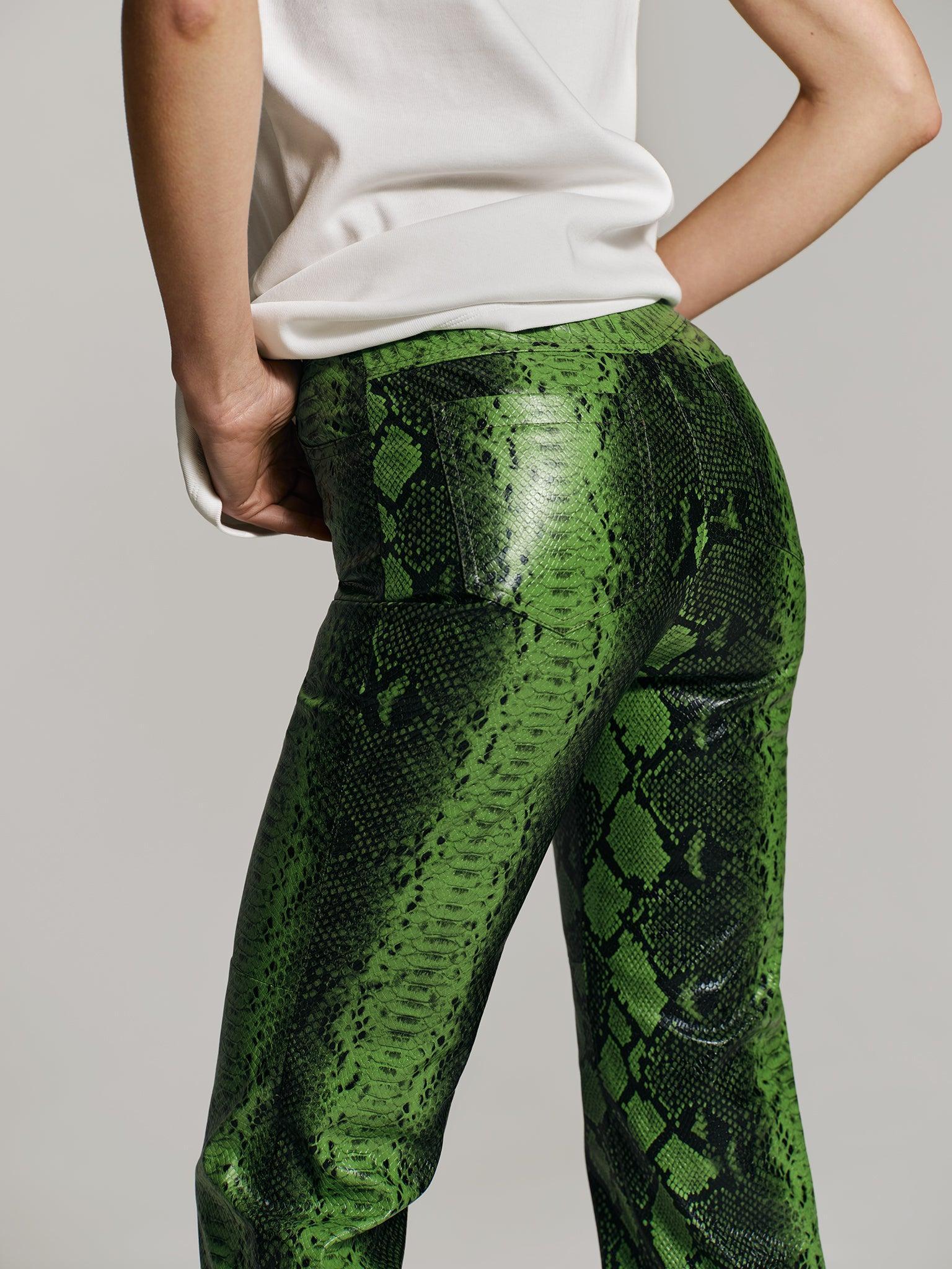 Killa pants in Green Python Product Image