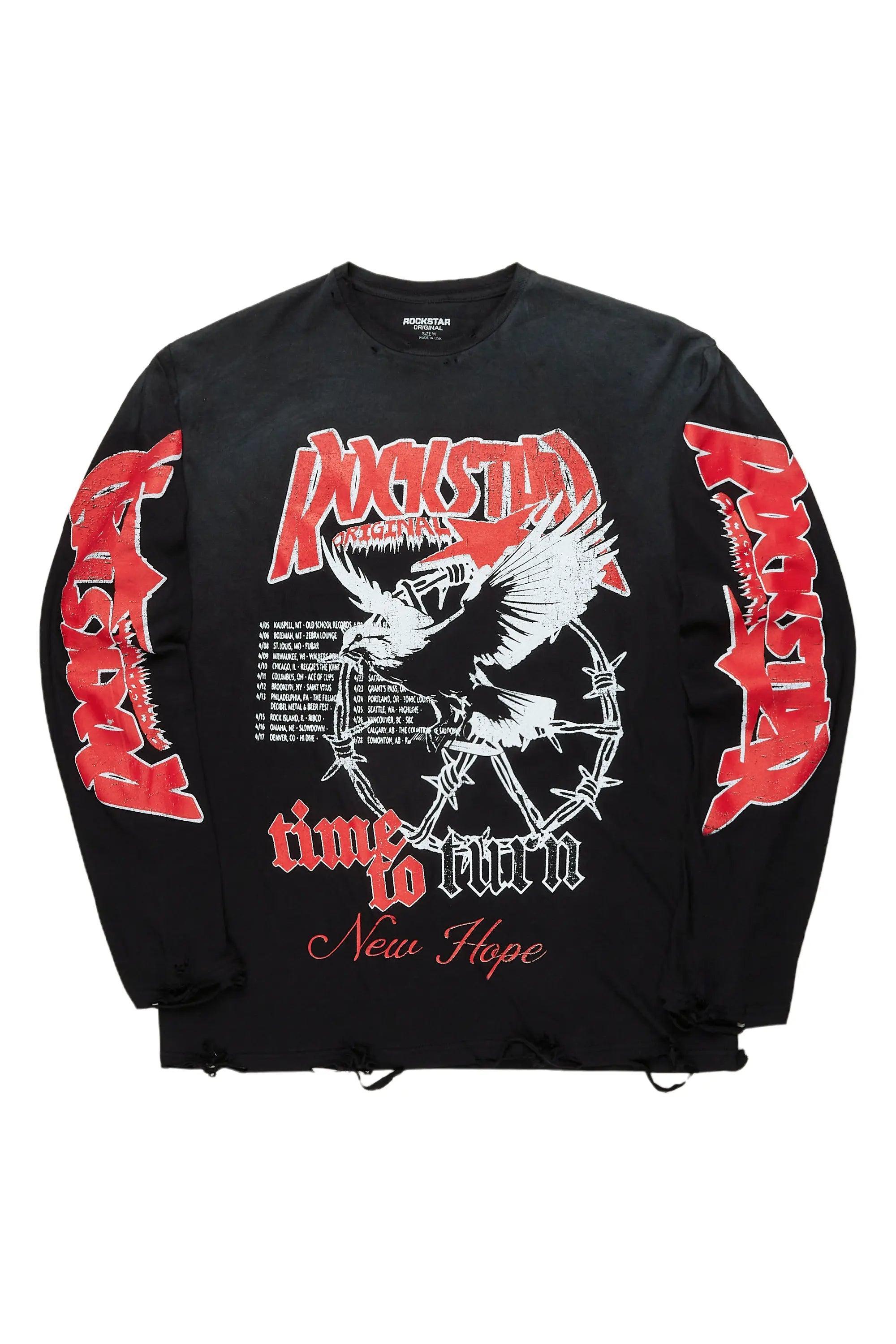 Burial Black Long Sleeve Graphic T-Shirt Male Product Image