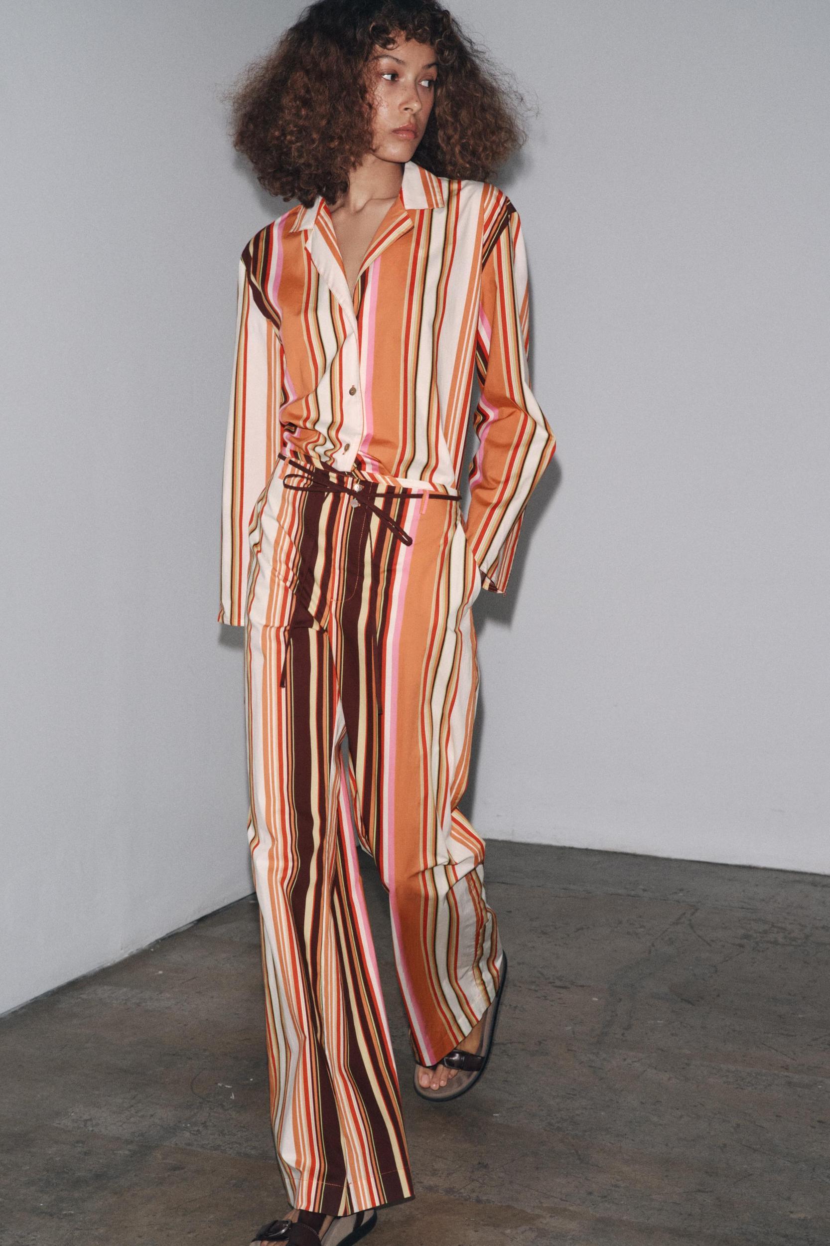 ZW COLLECTION STRIPED FLARE PANTS Product Image