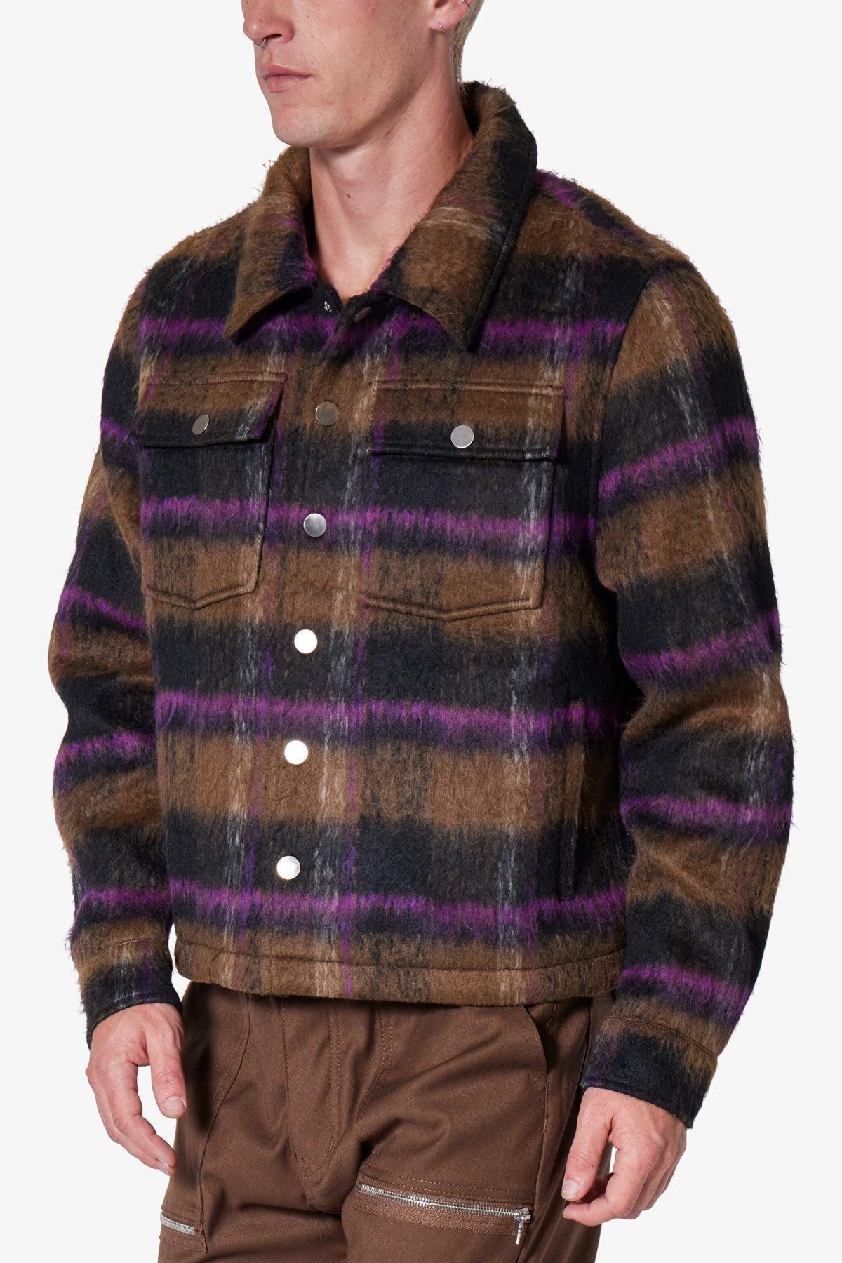 Brushed Flannel Jacket - Brown Product Image