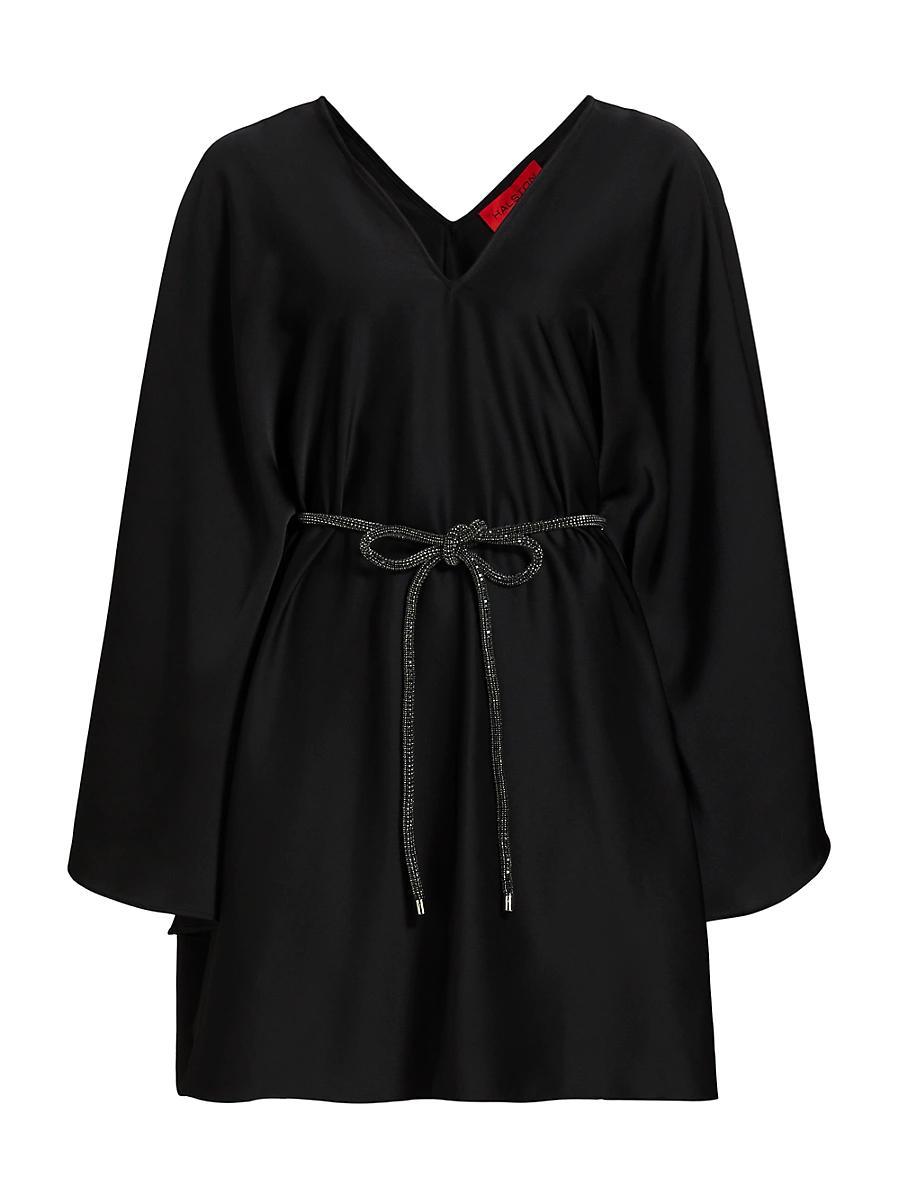 Womens Ola Satin V-Neck Caftan Minidress Product Image