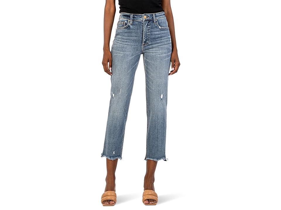 KUT from the Kloth Rachael High-Rise Fab Ab Mom-Fray Hem In Built (Built) Women's Jeans Product Image