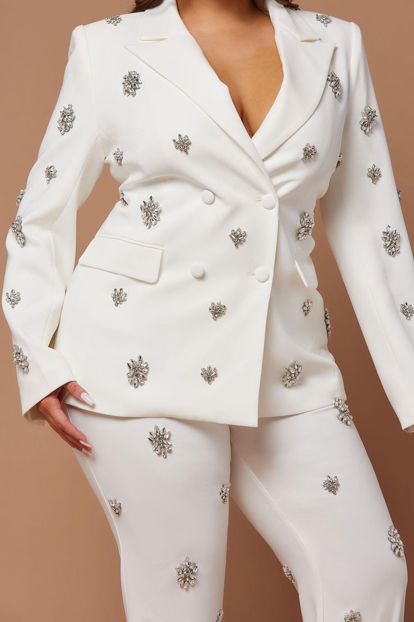 Verona Embellished Jacket - White Product Image