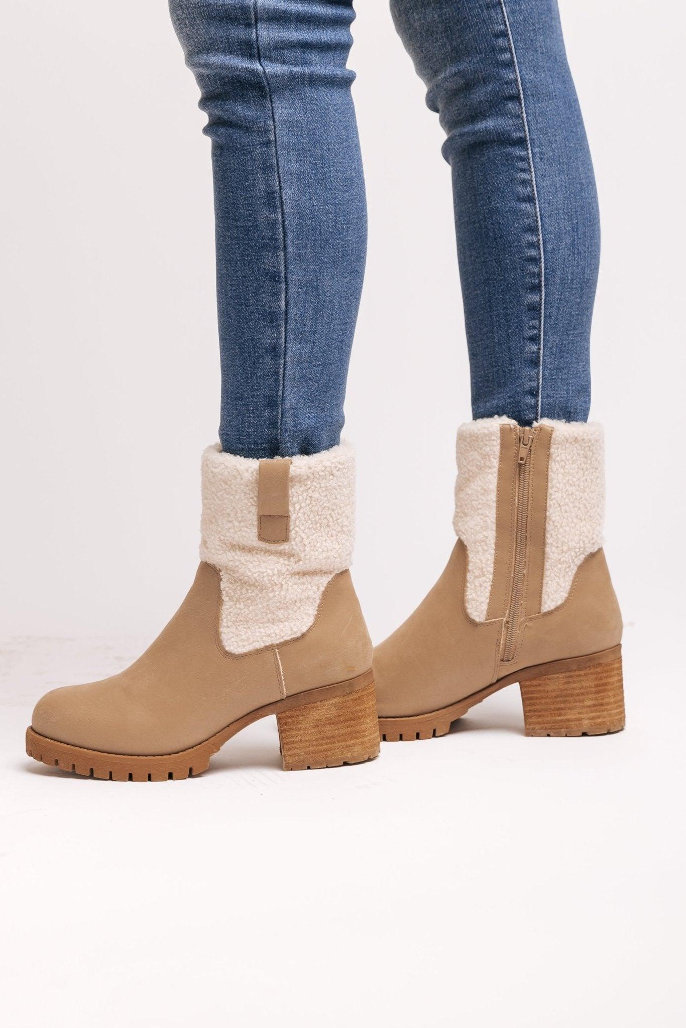 MIA Jakob Sherpa Heeled Booties - FINAL SALE Female Product Image