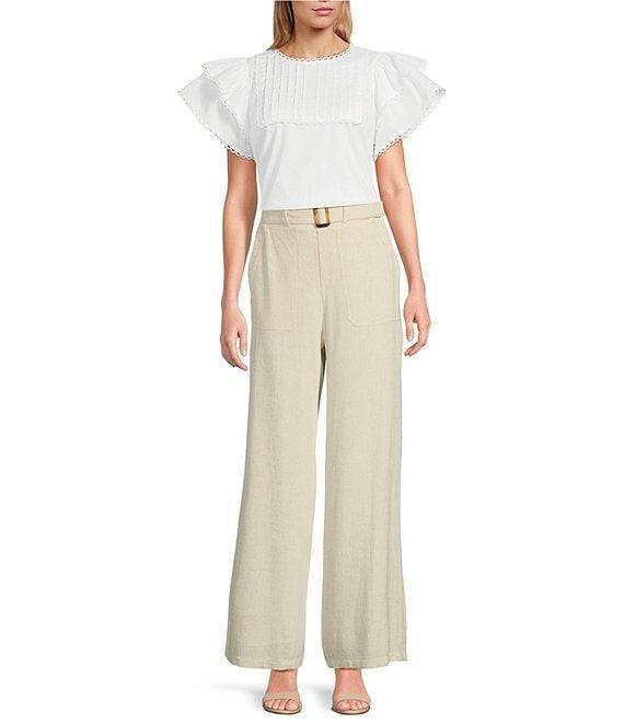 Sugarlips Step Up Linen High Rise Wide Leg Pant Product Image