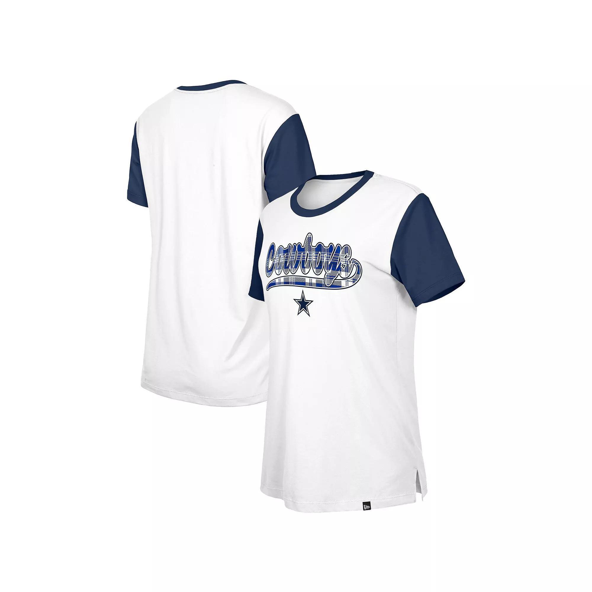 Women's New Era White/Navy Dallas Cowboys 3rd Down T-Shirt,  Product Image