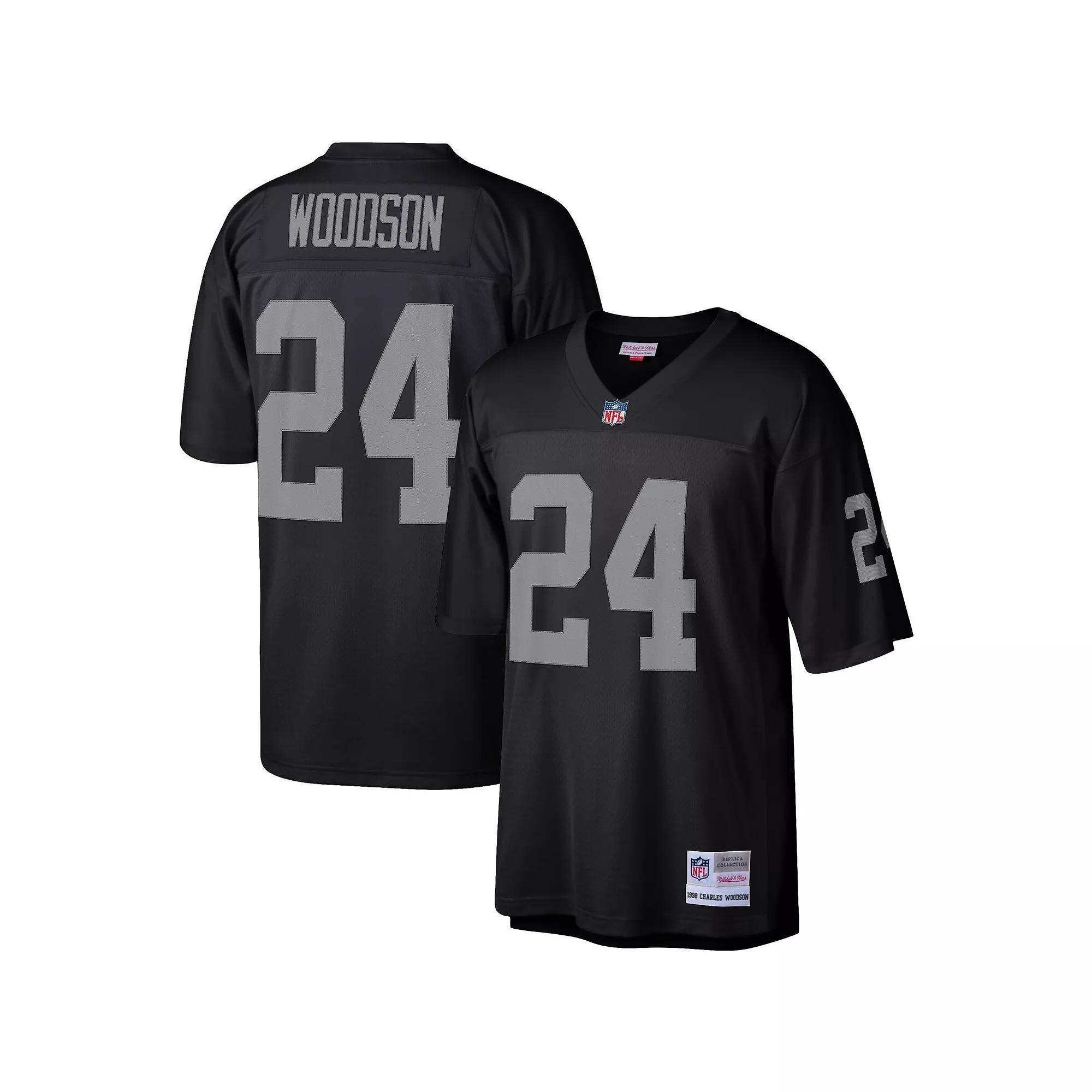 Men's Mitchell & Ness Charles Woodson Black Las Vegas Raiders Legacy Replica Jersey,  Product Image