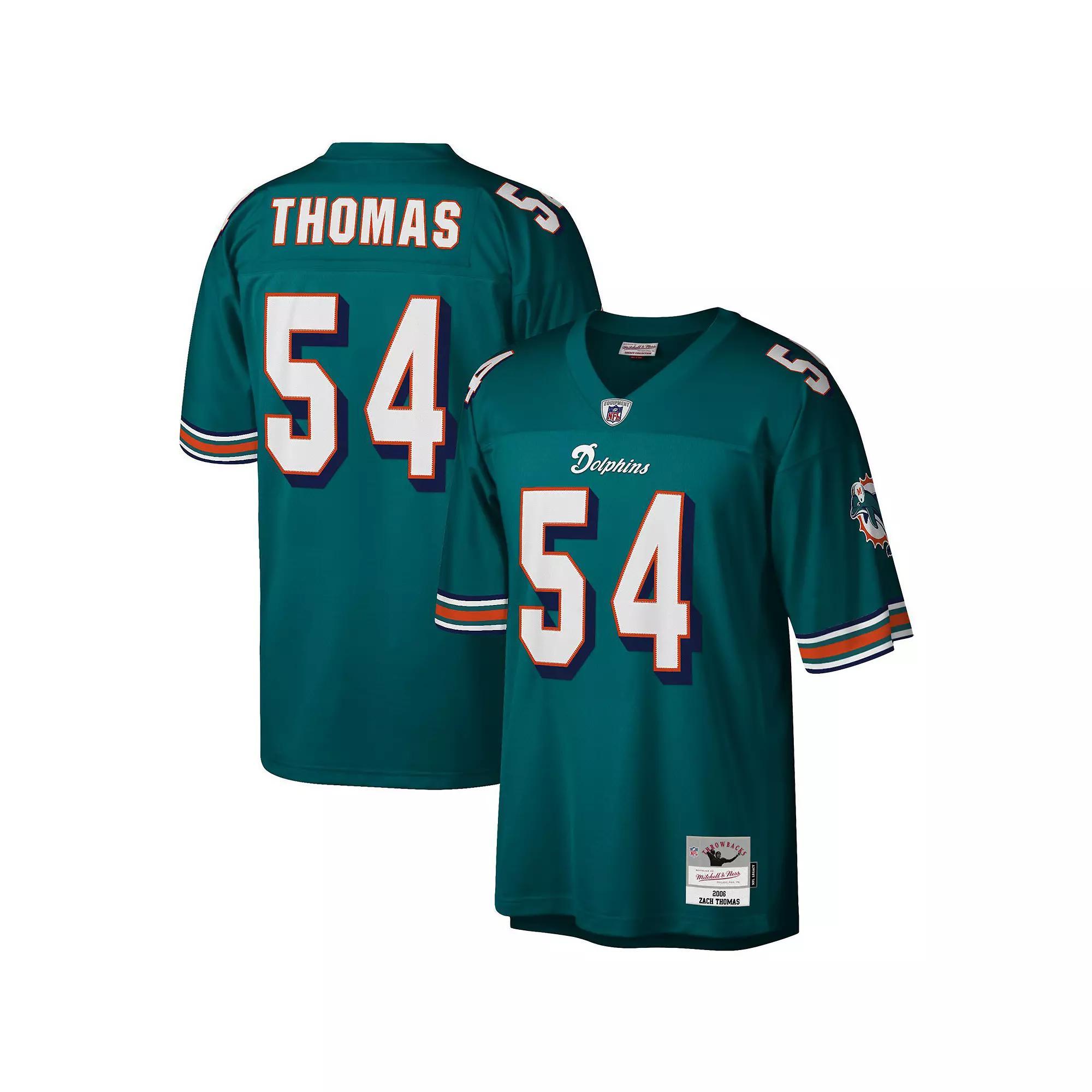 Men's Mitchell & Ness Zach Thomas Aqua Miami Dolphins Legacy Replica Jersey, Size: Large, Turquoise A Product Image