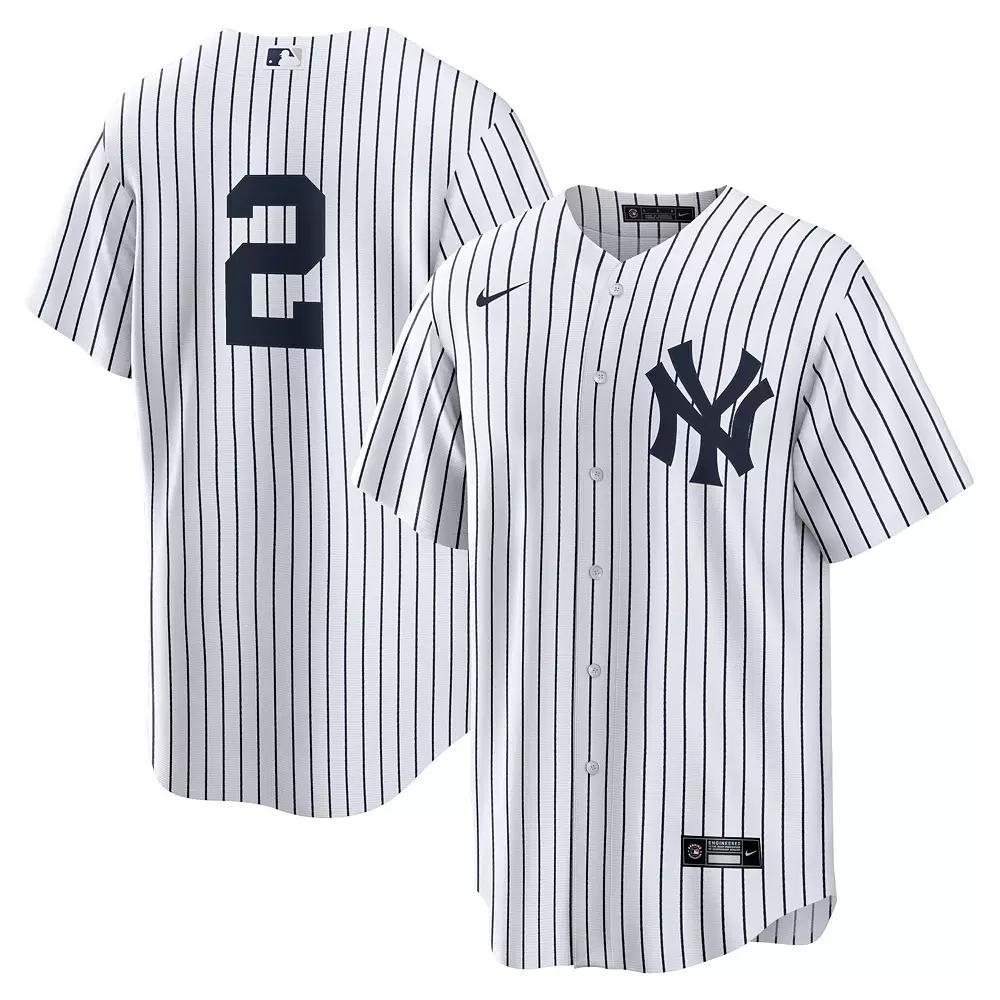Men's Nike Derek Jeter White/Navy New York Yankees Replica Jersey, Size: 2XL Product Image