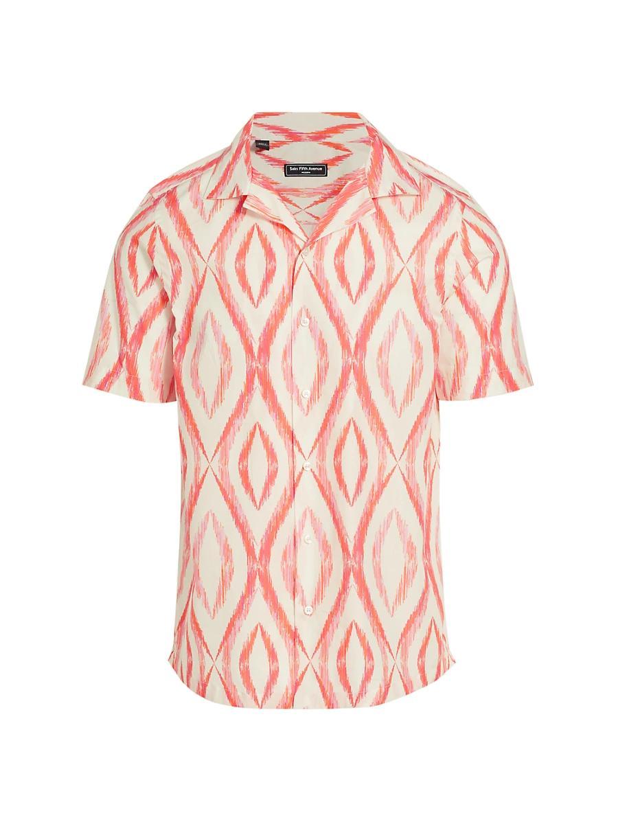 Mens Slim-Fit Wavy Print Short-Sleeve Shirt Product Image