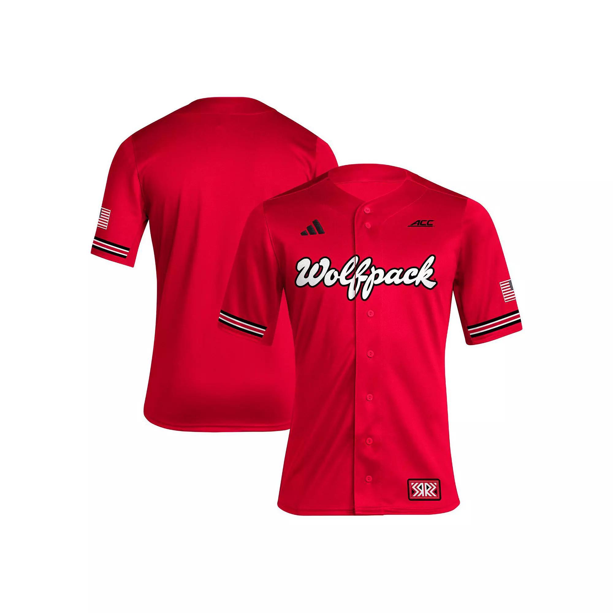 Men's adidas Red NC State Wolfpack Reverse Retro Replica Baseball Jersey, Size: XL, Nst Red Product Image