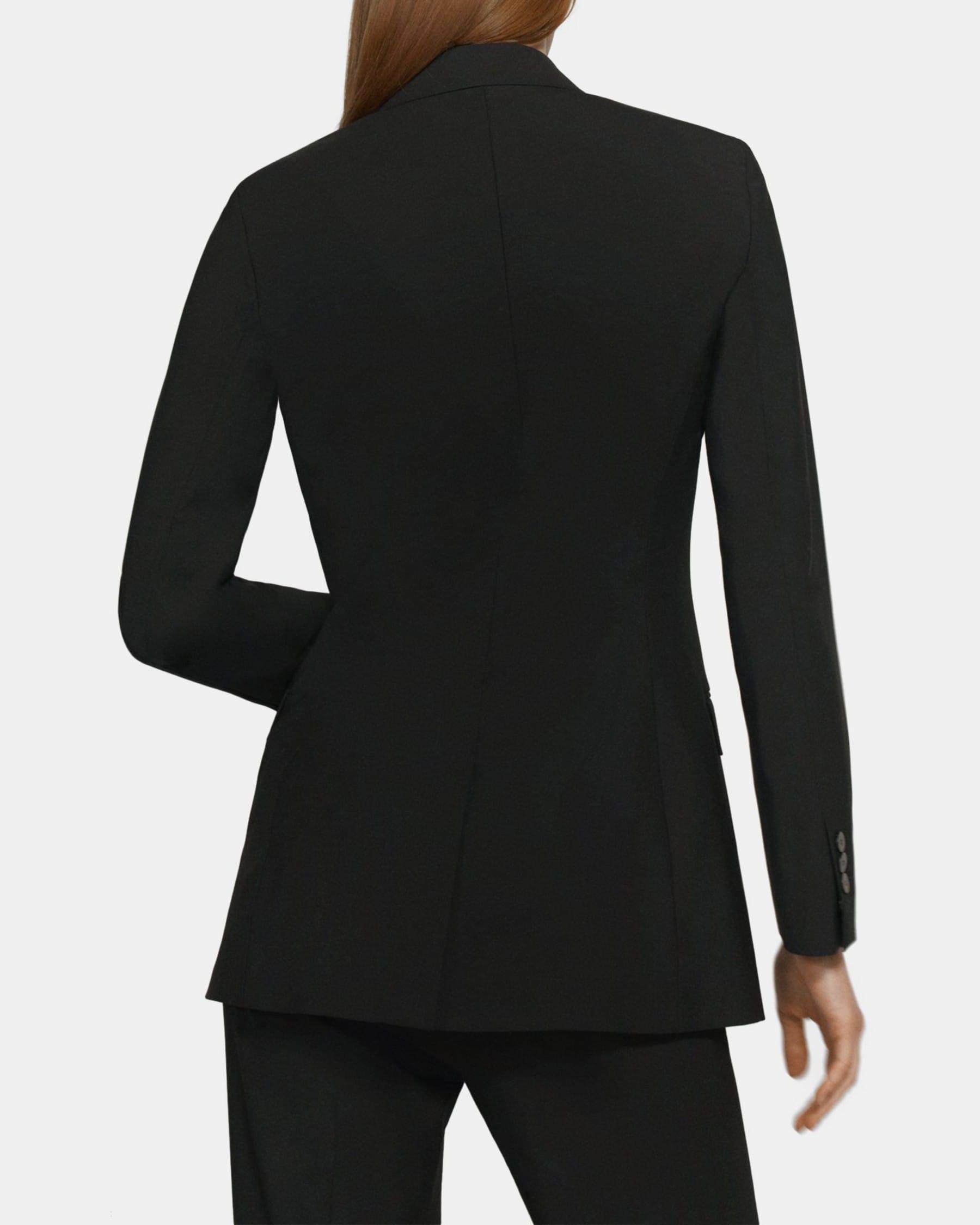 Double-Breasted Blazer in Stretch Wool Product Image