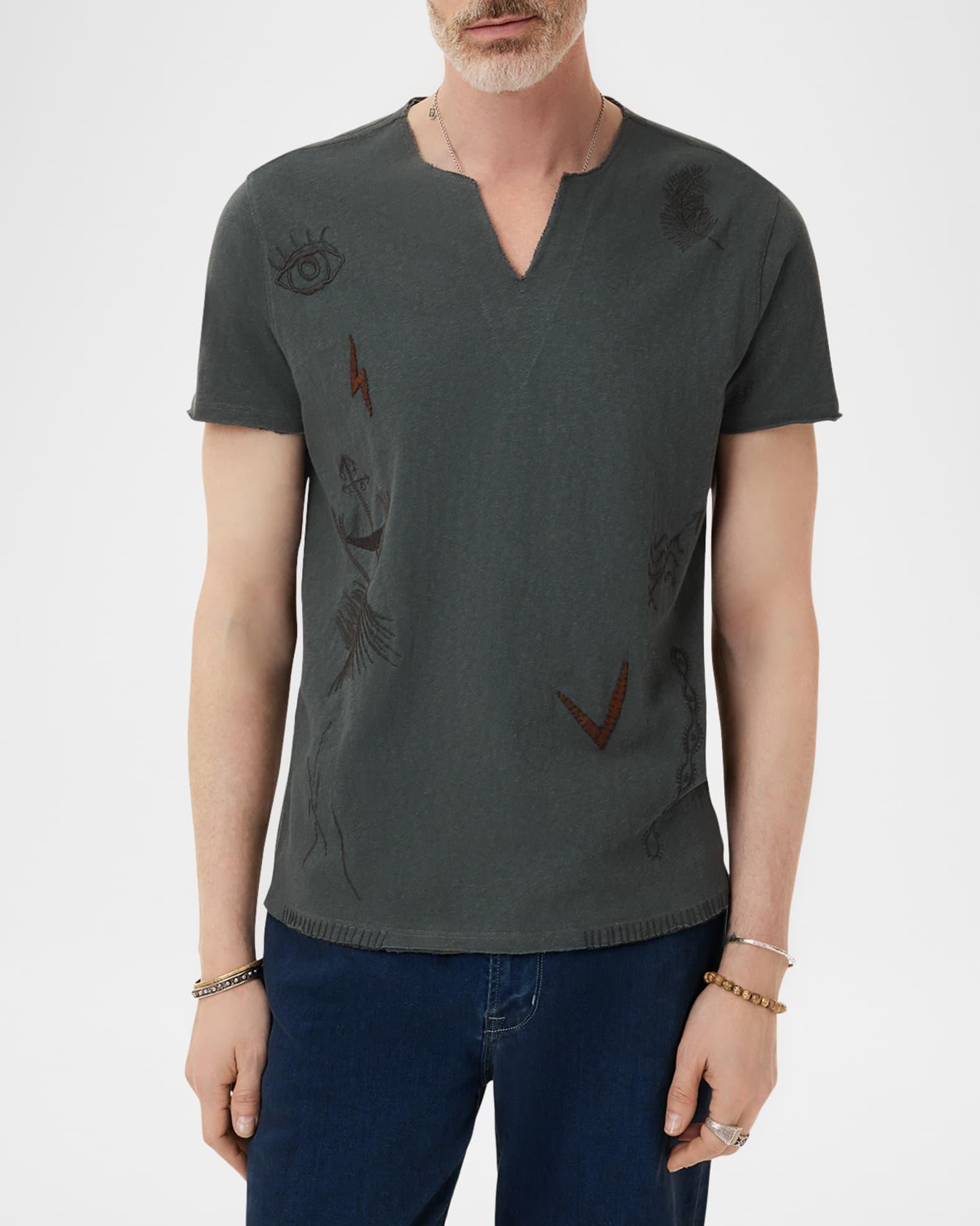 Men's Allover Symbols V-Neck T-Shirt Product Image