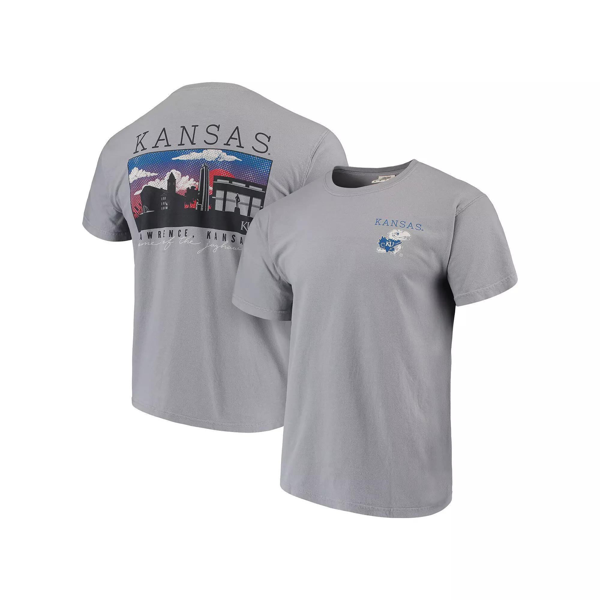 Men's Gray Kansas Jayhawks Comfort Colors Campus Scenery T-Shirt, Size: Medium, Grey Product Image