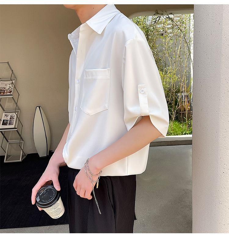 Short-Sleeve Pocket Detail Shirt Product Image