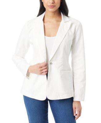 Gloria Vanderbilt Womens Denim One-Button Blazer Product Image