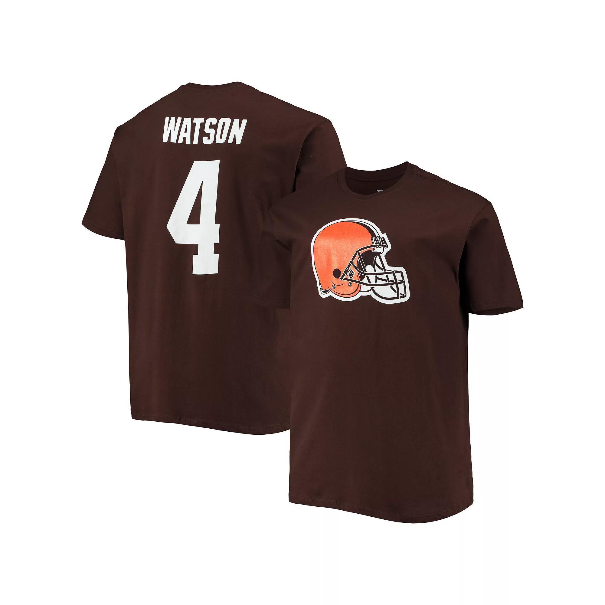 Men's Fanatics Branded Deshaun Watson Brown Cleveland Browns Big & Tall Player Name & Number T-Shirt, Size: 6XB Product Image