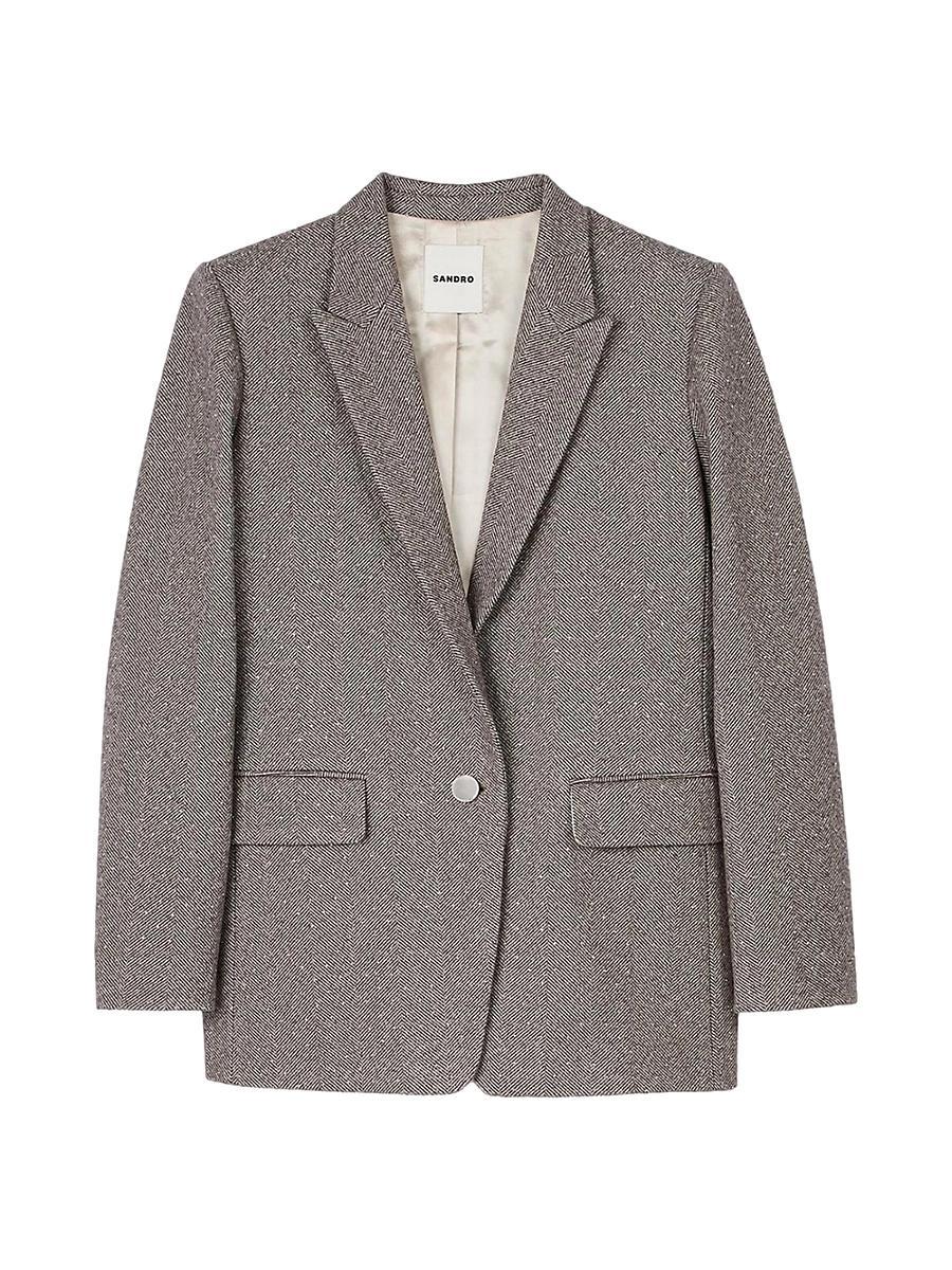 Womens Herringbone Suit Jacket Product Image