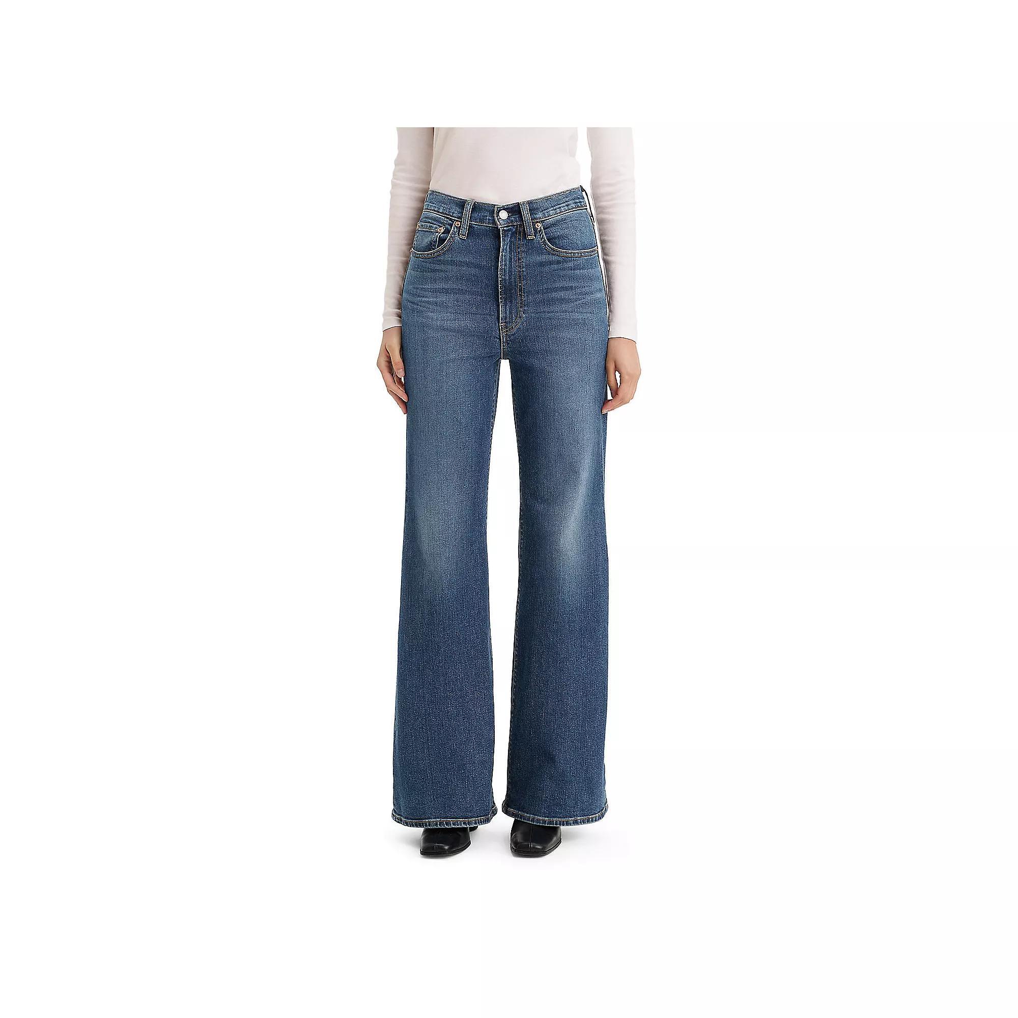 Levis Ribcage High Rise Distressed Flare Jeans Product Image