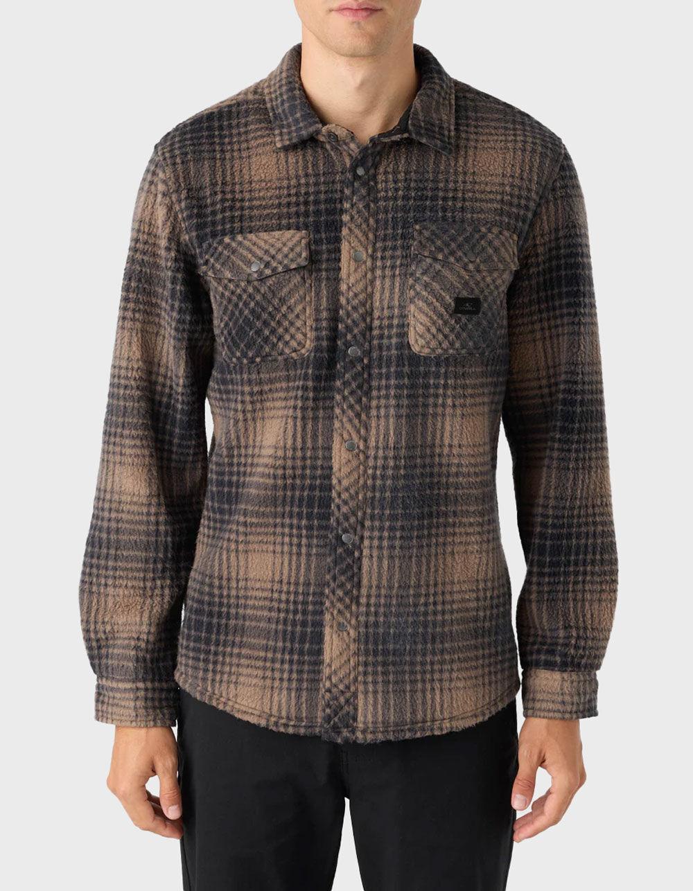 O'NEILL Glacier Plaid High Pile Superfleece Mens Flannel - CHOCOLATE Product Image