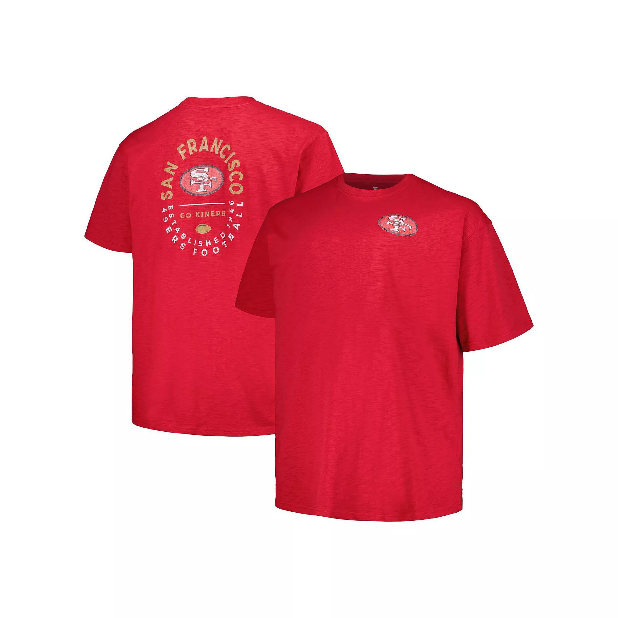Men's Profile Scarlet San Francisco 49ers Big & Tall Two-Hit Throwback T-Shirt,  Product Image