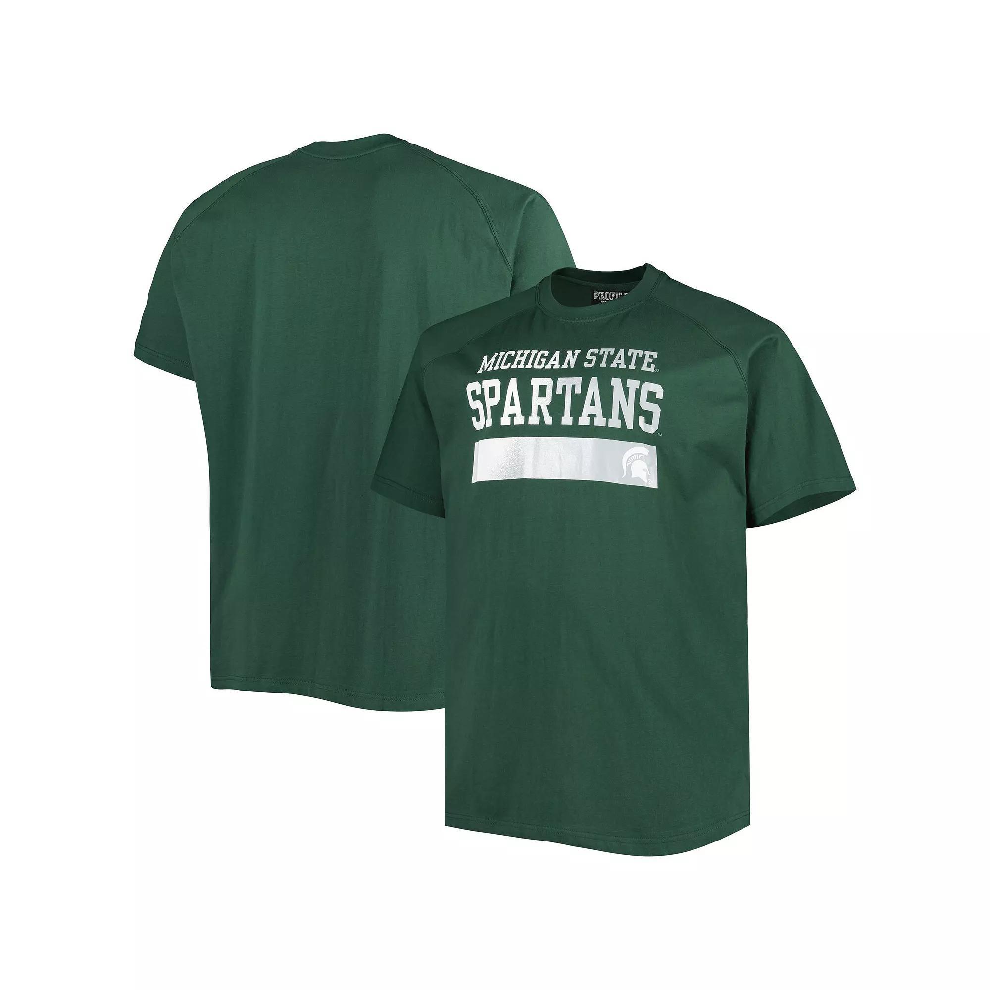 Men's Green Michigan State Spartans Big & Tall Raglan T-Shirt, Size: 2XB Product Image