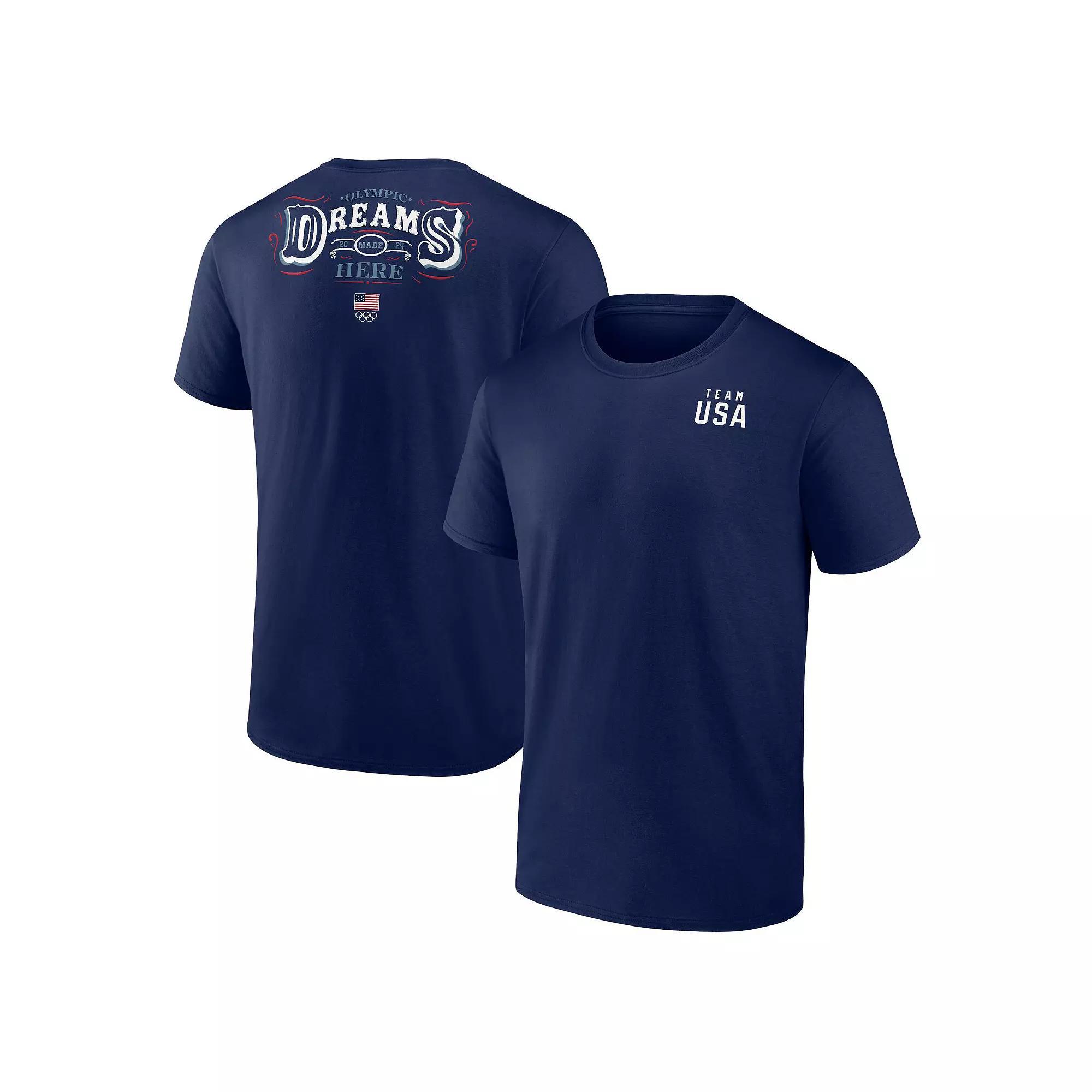 Men's Fanatics Navy Team USA Dreams Are Made Here T-Shirt,  Product Image
