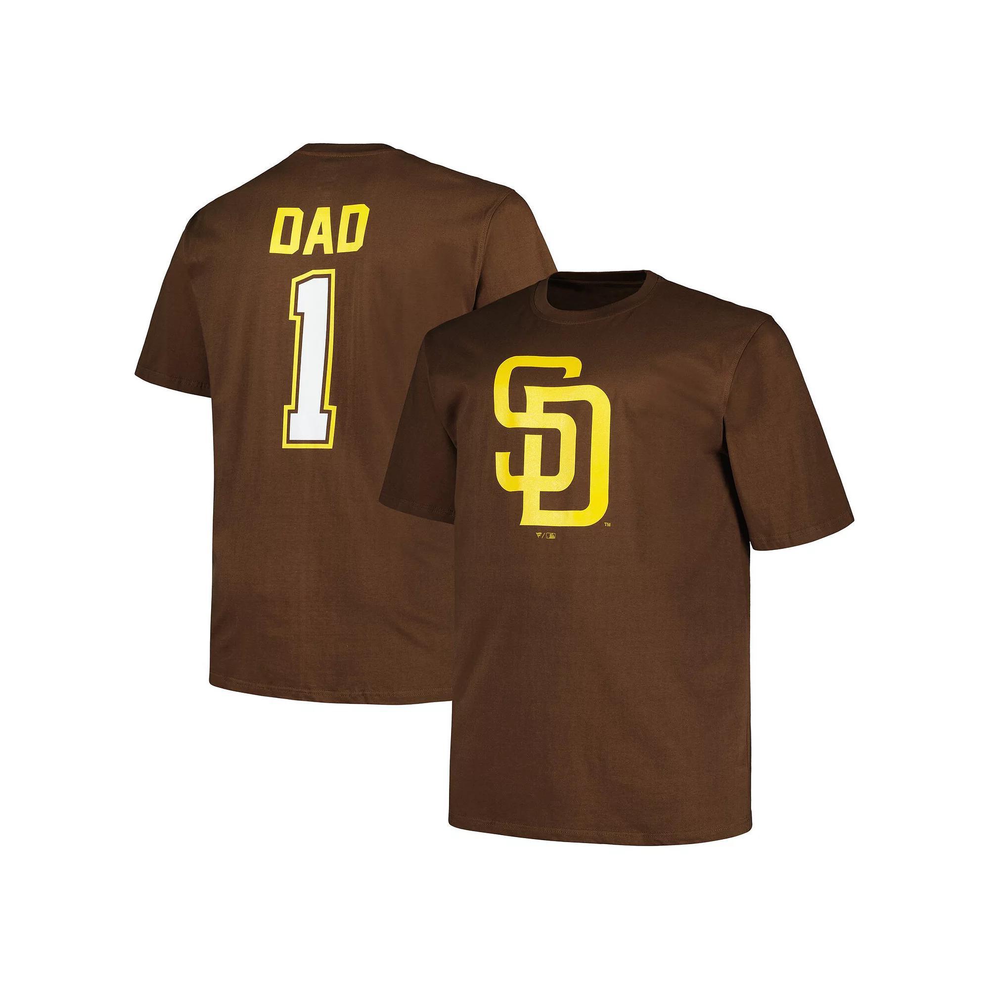 Men's Profile Brown San Diego Padres Big & Tall #1 Dad T-Shirt, Size: 4XLT Product Image