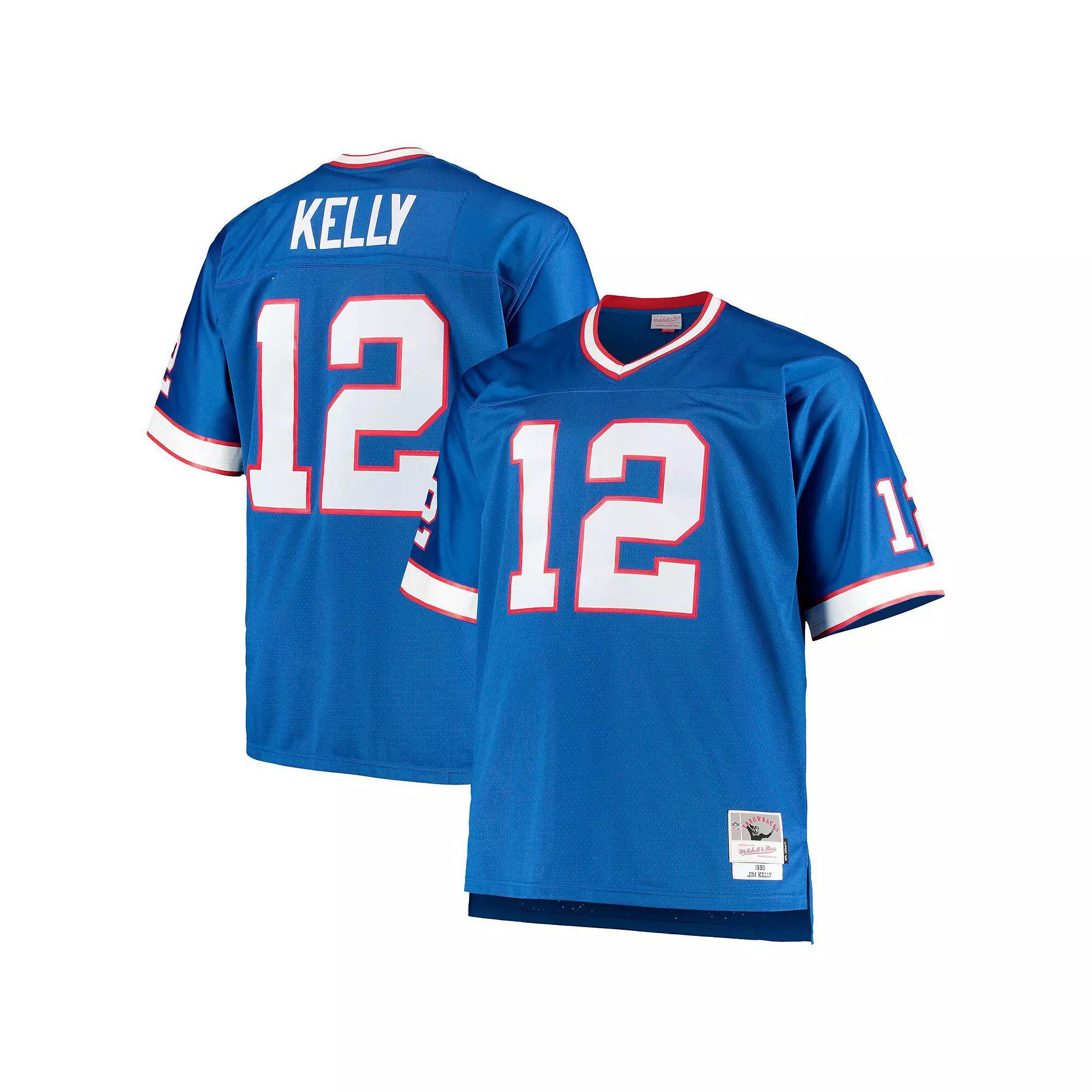 Men's Mitchell & Ness Jim Kelly Royal Buffalo Bills Big & Tall 1990 Retired Player Replica Jersey, Size: 4XB, Blue Product Image