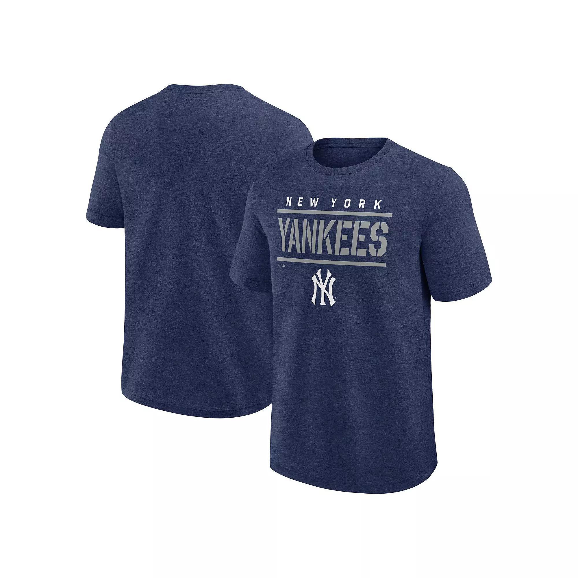 Men's Fanatics Heather Navy New York Yankees Top Notch T-Shirt,  Product Image