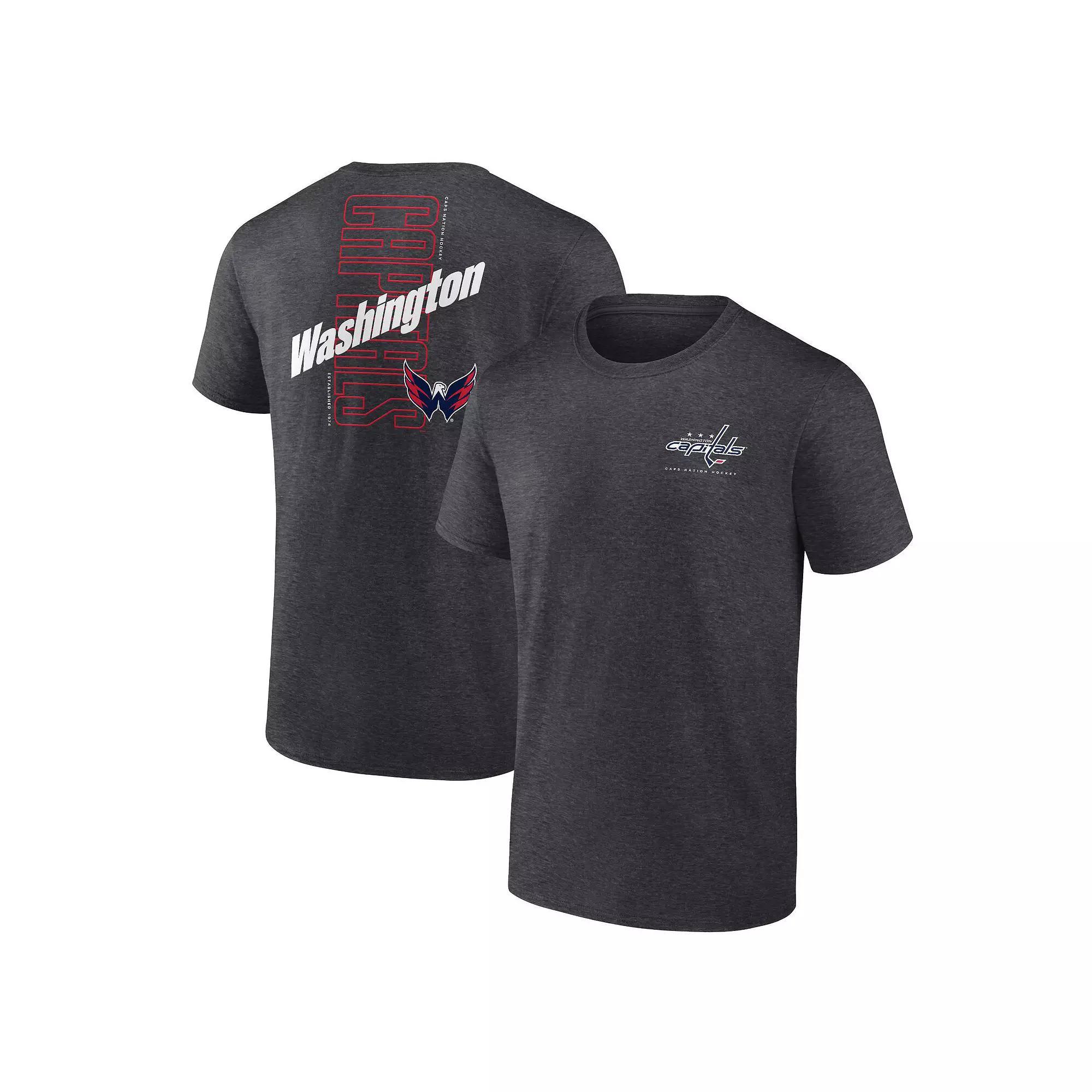 Men's Fanatics Branded Heather Charcoal Washington Capitals Backbone T-Shirt, Size: Medium Product Image