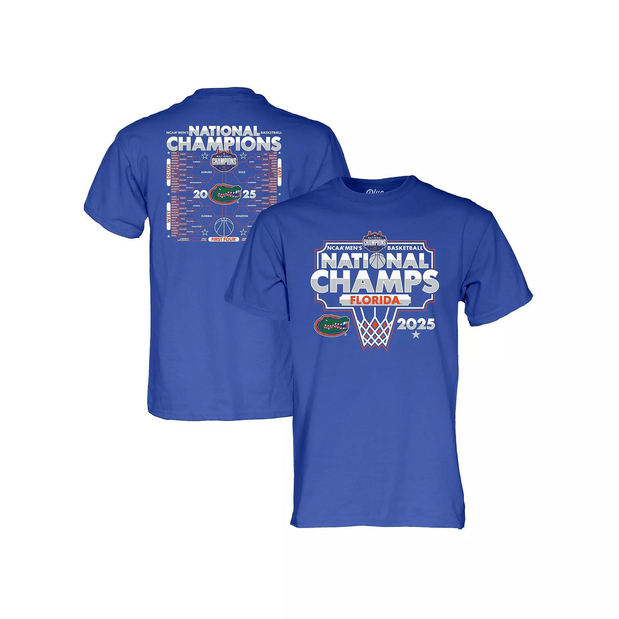 Men's Blue 84 Royal Florida Gators 2025 NCAA Men's Basketball National Champions Bracket T-Shirt, Size: Large Product Image
