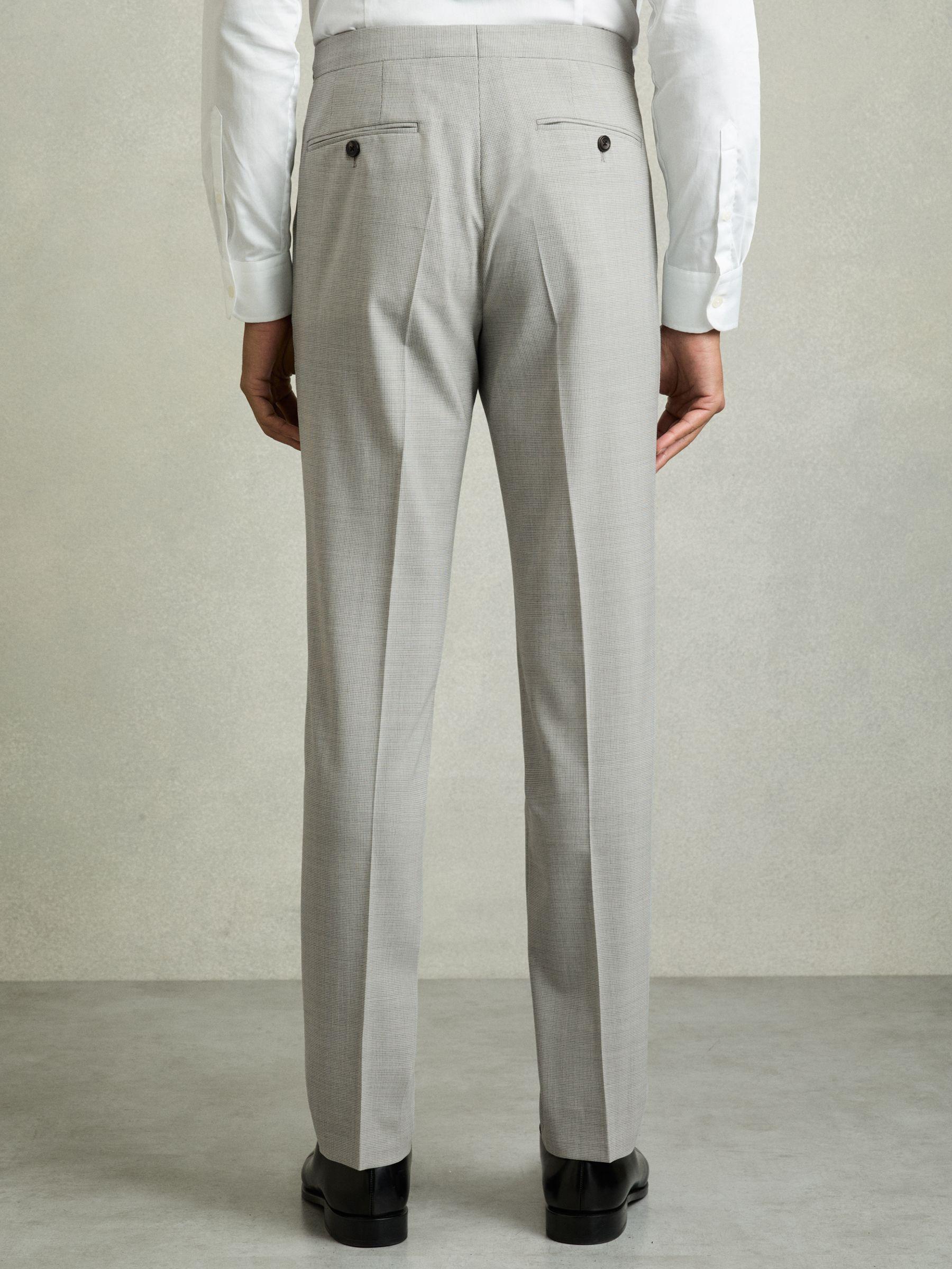 Puppytooth-Check Suit Trousers Slim-Fit in Grey Product Image