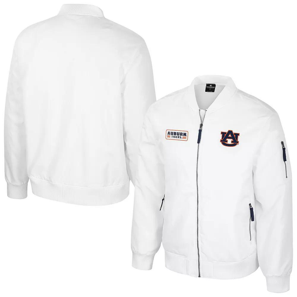 Men's Colosseum Auburn Tigers White Rabbit Full-Zip Bomber Jacket,  Product Image