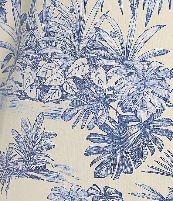 J.McLaughlin Charlee Knit Catalina Cloth Printed Split V-Neck Long Sleeve Dress Product Image