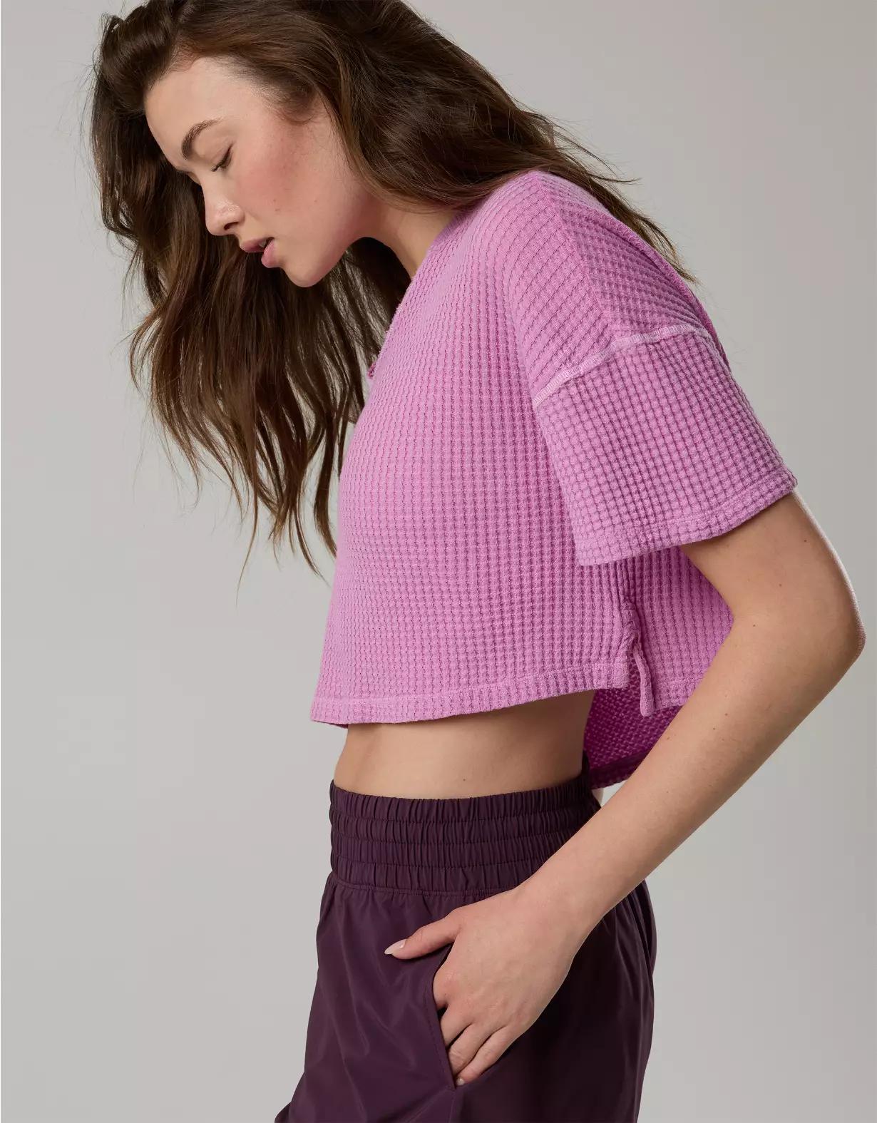 OFFLINE By Aerie Wow! Waffle Notch Neck T-Shirt Product Image
