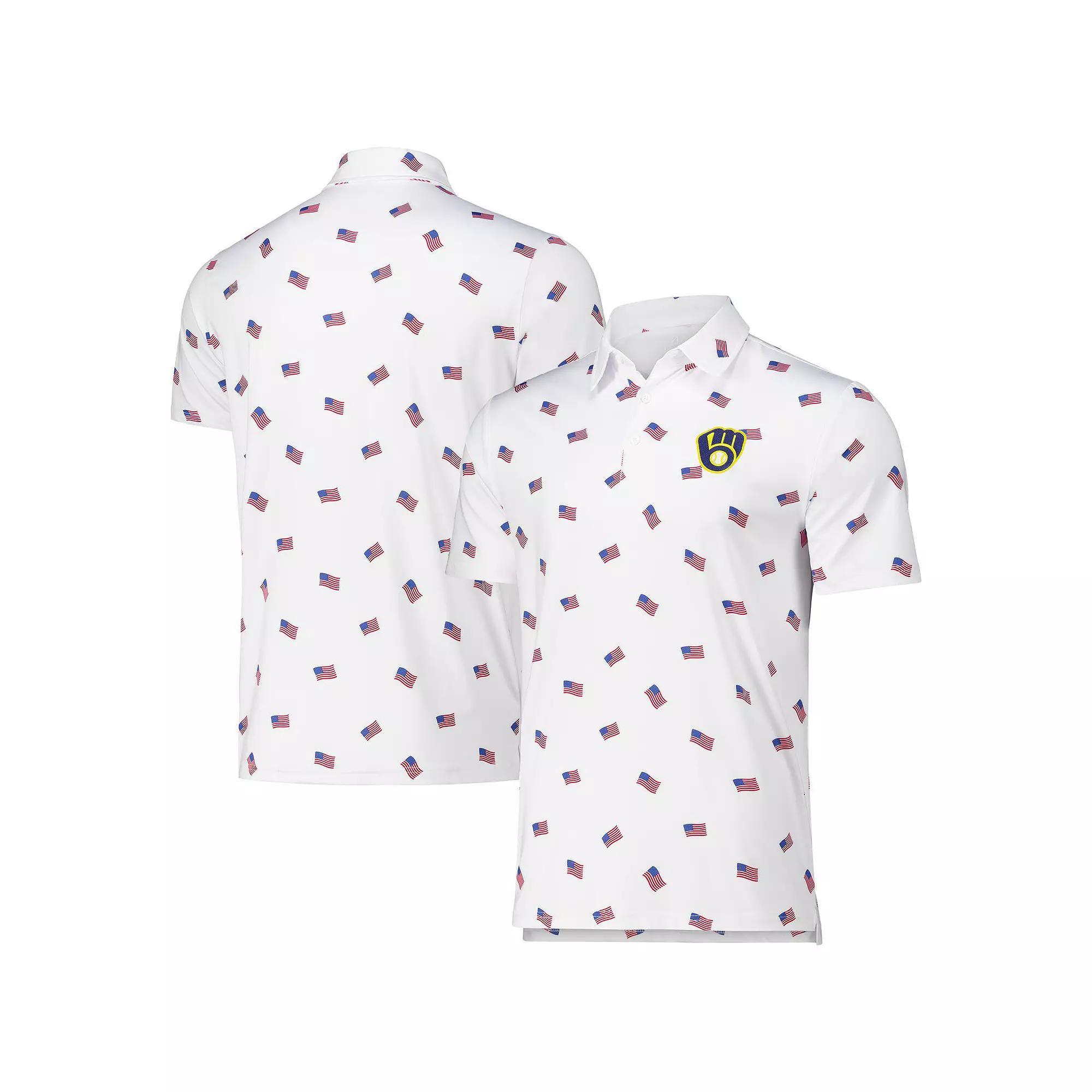 Men's Antigua White Milwaukee Brewers Americana Polo,  Product Image