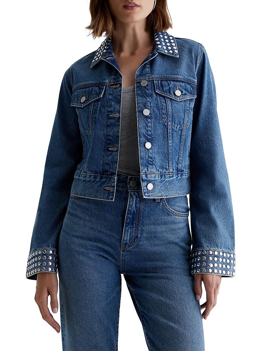 Womens Isa Studded Denim Jacket Product Image