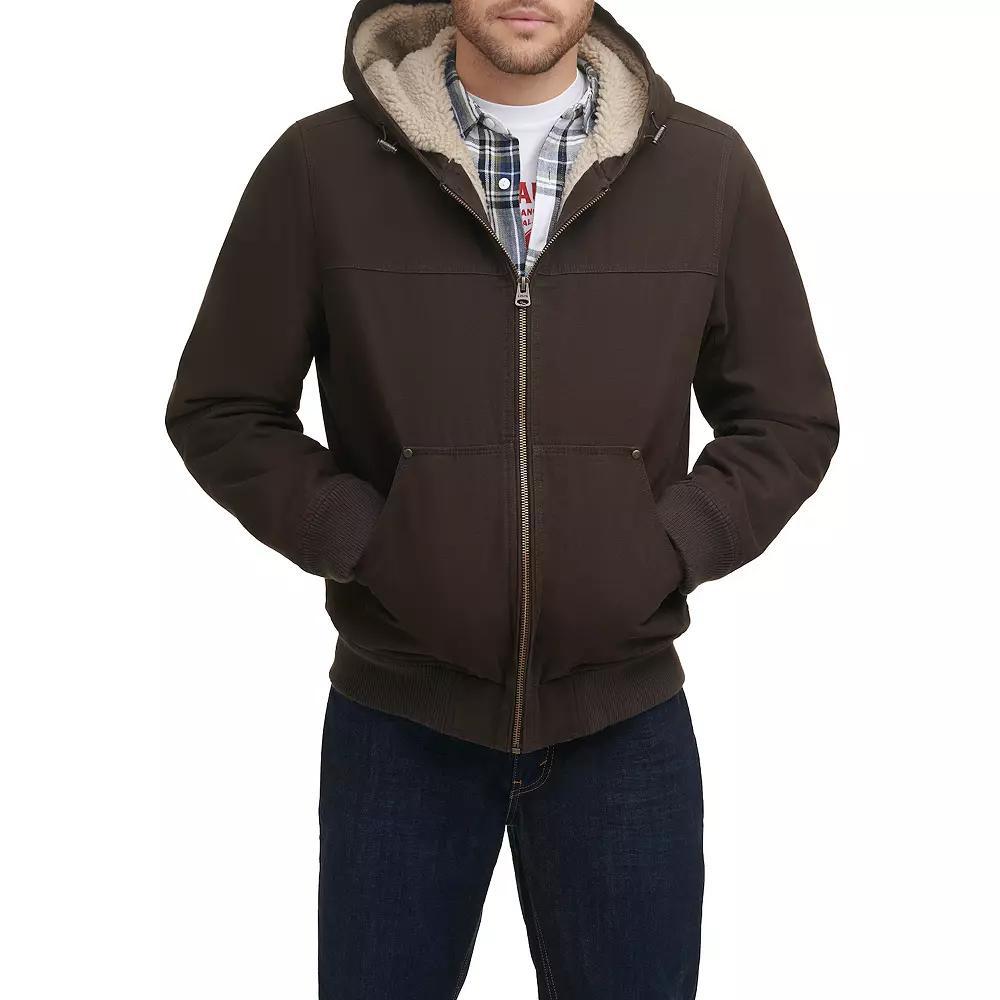 Mens Levis Canvas Workwear Sherpa-Lined Hooded Bomber Product Image
