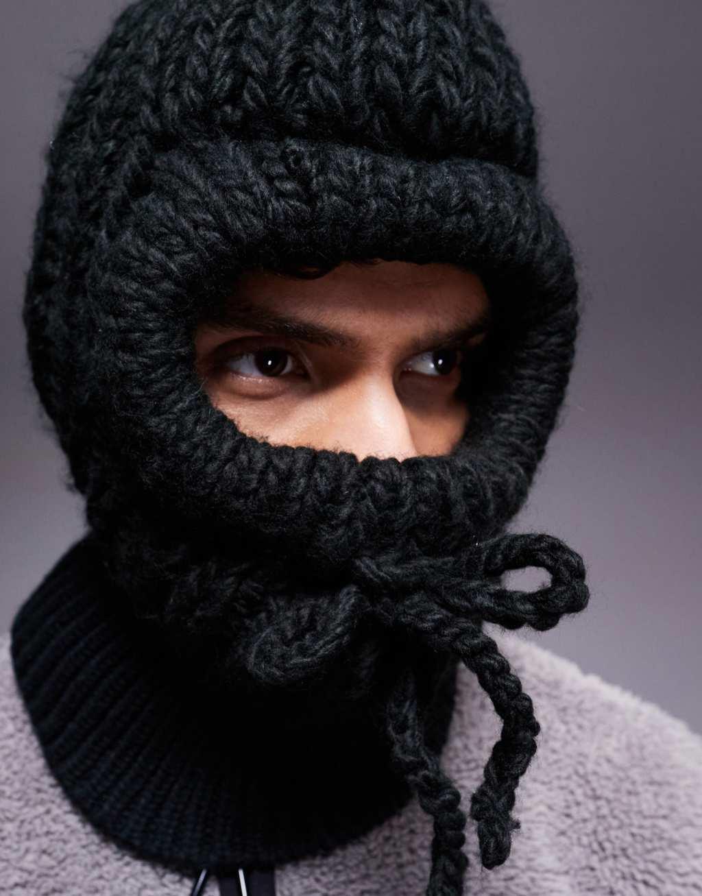 ASOS 4505 Ski knit balaclava in black Product Image