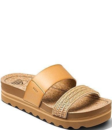 Reef Womens Cushion Vista Hi Braided Strap Platform Slides Product Image