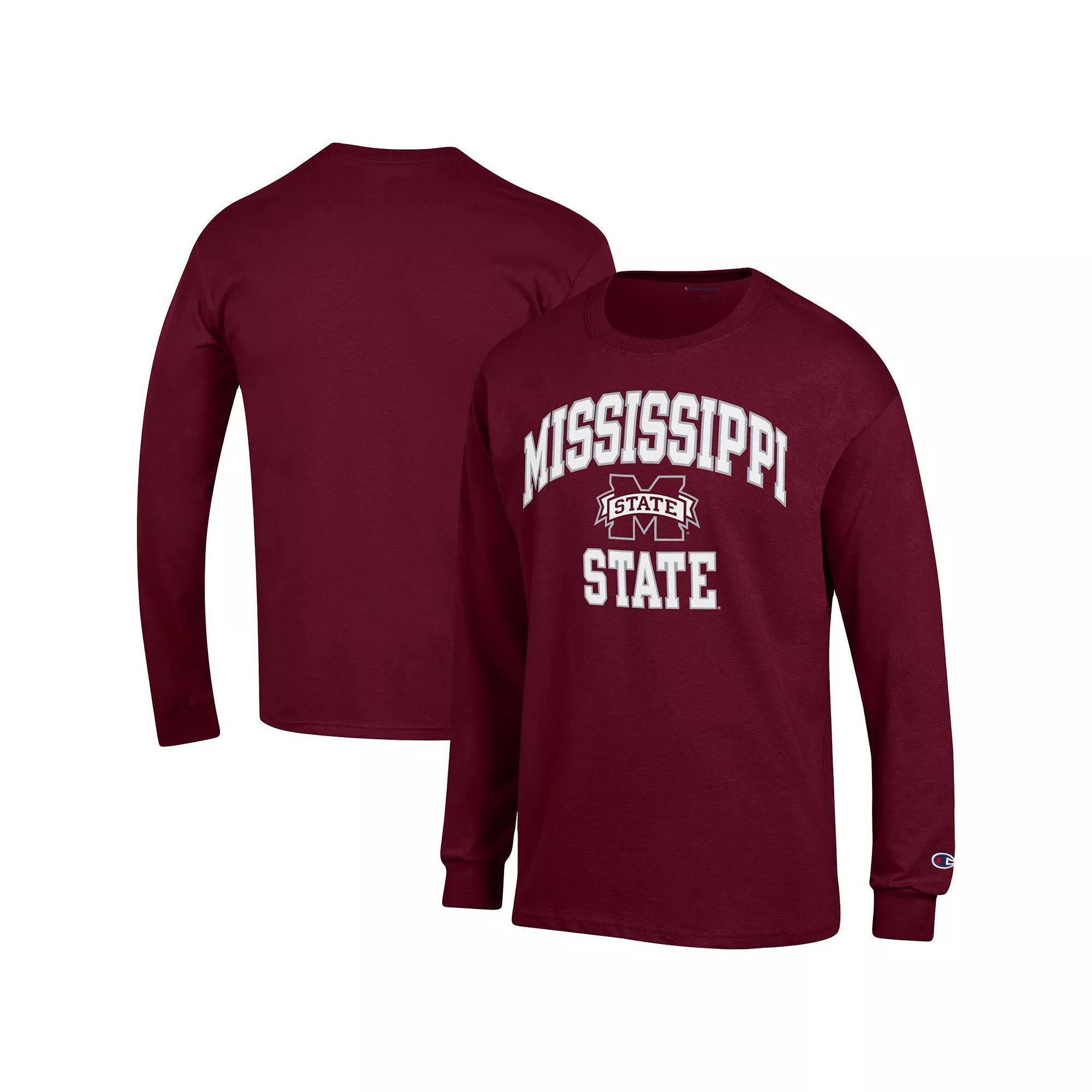 Men's Champion Maroon Mississippi State Bulldogs High Motor Long Sleeve T-Shirt, Size: Small, Mst Red Product Image