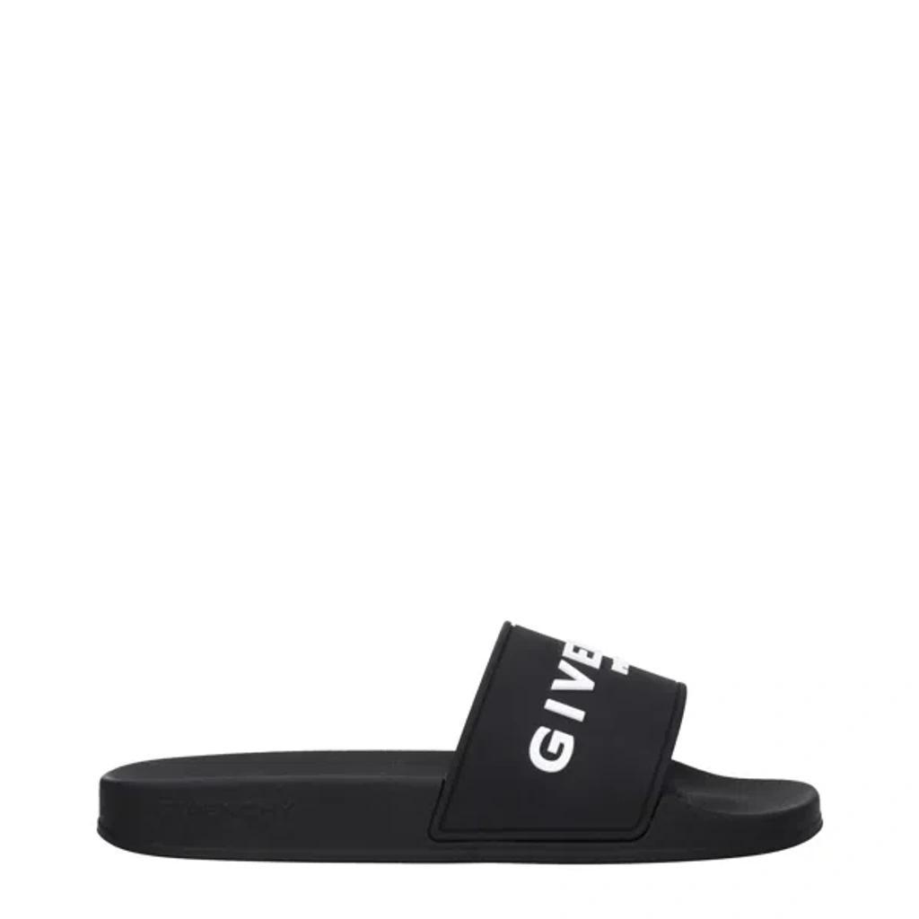 Black Logo-Print Pool Slides Product Image