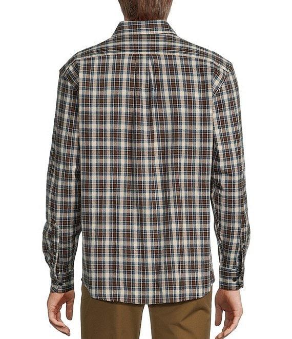 Roundtree & Yorke Long Sleeve Small Plaid Portuguese Flannel Sport Shirt Product Image