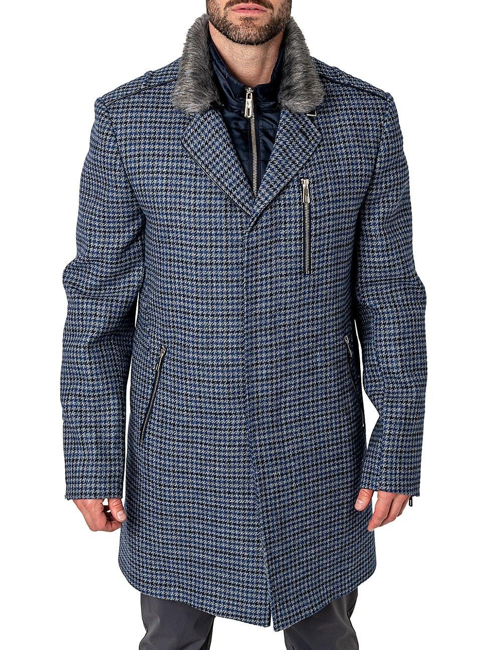 Mens Houndstooth Captain Peacoat Product Image