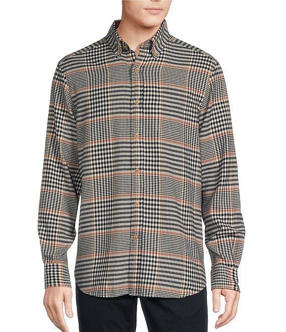 Cremieux Blue Label Small Multi Dark Plaid Washed Flannel Long Sleeve Woven Shirt Product Image
